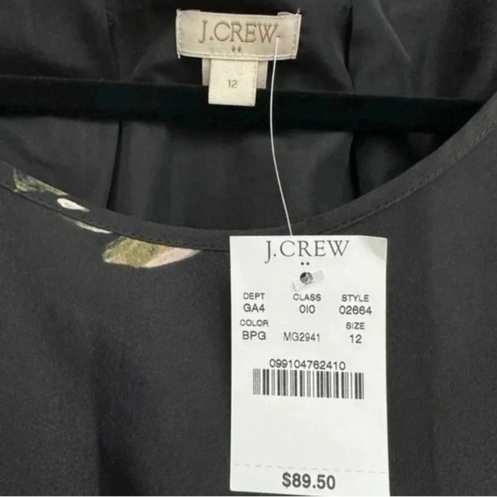J. Crew | Black Gold Floral Long Sleeve Cocktail Dress Women’s Size 12 NWT - Picture 3 of 5